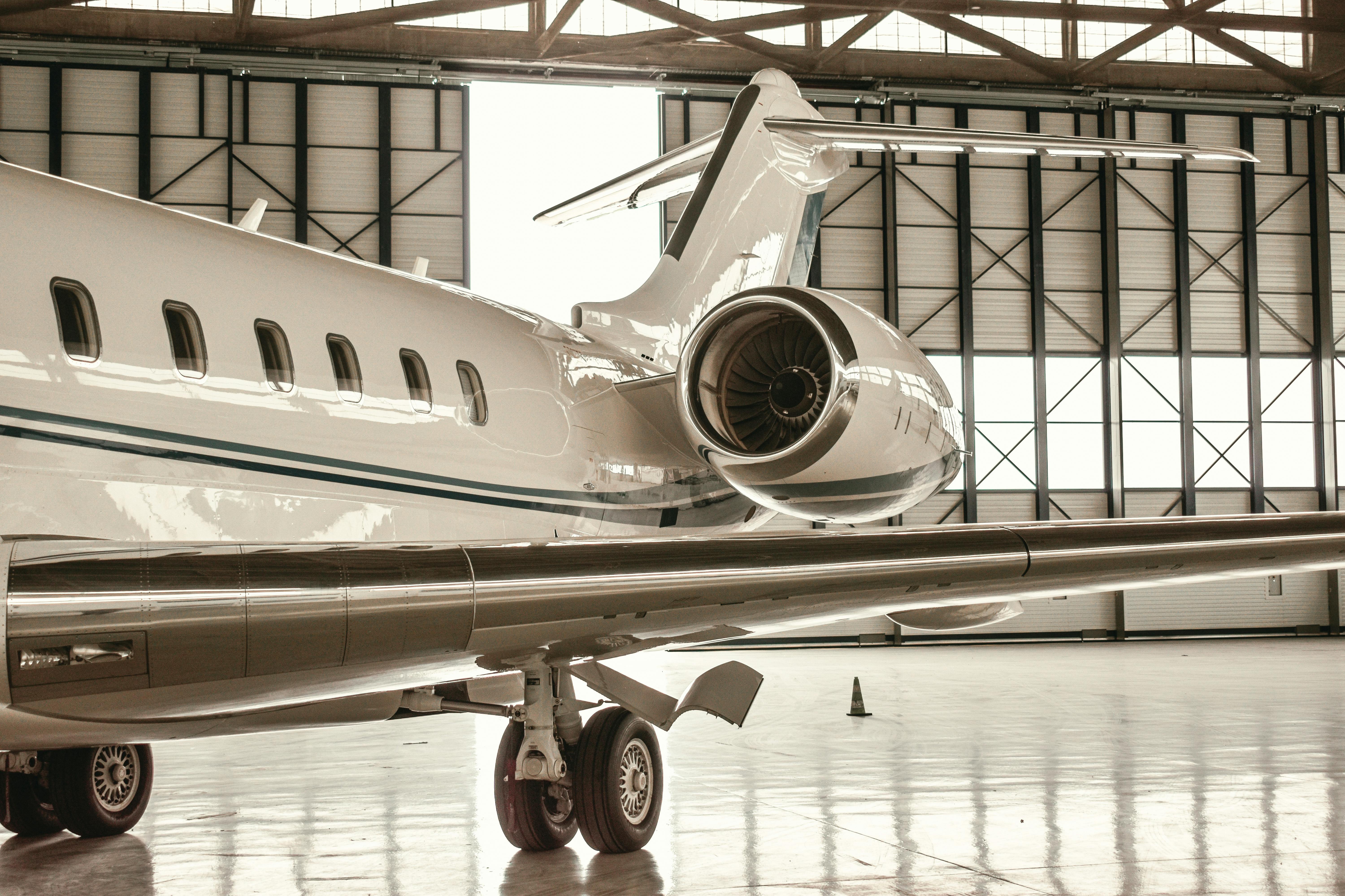 hangar with plane